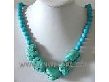 8-22-24mm blue round & irregular natural turquoise necklace