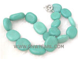 18-20mm green ellipse natural turquoise necklace