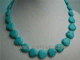 12mm blue heart-shape natural turquoise necklace