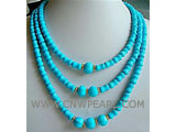 8-10mm blue round natural turquoise necklace