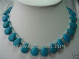 8-8mm blue melon seeds shape natural turquoise necklace