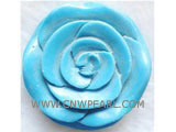 50*50*10mm carved flower natural turquoise pendant