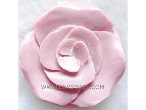 38*38*14mm pink carved flower natural turquoise pendant