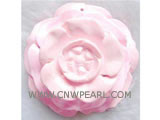 38*38*14mm pink carved flower natural turquoise pendant