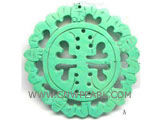 54*54*4mm green round natural turquoise pendant