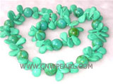 10-15mm round natural turquoise & melon seeds turquoise necklace