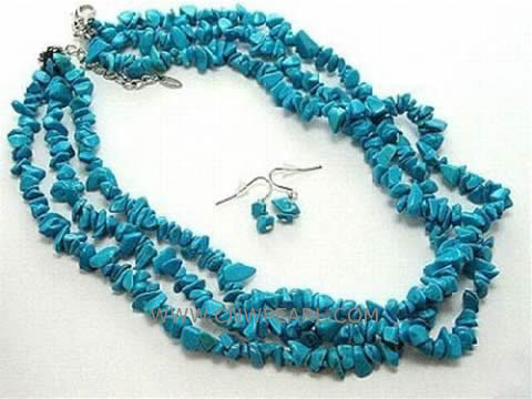 4-6mm blue irregular natural turquoise necklace