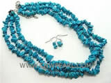 4-6mm blue irregular natural turquoise necklace