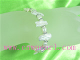 7*20mm biwa pearl bracelet with rice pearls