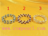 6-7mm smooth on both side jewelry pearl with crystal bracelet