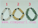 gemstone bracelet with black freshwater pearl