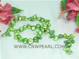 stunninng strands of 10*13mm green blister freshwater pearls