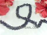 beautiful 6-7mm black bread freshwater pearl strand