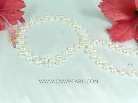 fashion 5.5-6mm natural white bread pearl strand