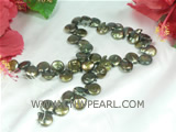 wholesale pearl jewelry: bottle green color coin freshwater pear