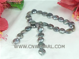 stunning 12mm gray coin freshwater pearl strand