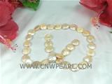 wholesale pink 12mm coin freshwater pearl strand