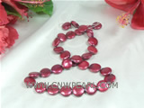 red 12mm coin freshwater pearl strand on wholesale