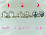 7-7.5mm freshwater pearl earrings with 3 colors