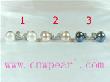 8-8.5mm freshwater pearl earrings with 3 colors