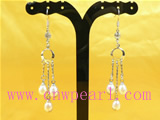 7*9mm pink tear drop pearl earrings wholesale