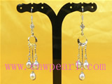 7*9mm purple tear drop pearl earrings wholesale