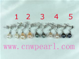 5*7mm tear drop pearl earrings with 18k gp mountings