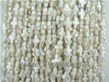 beautiful natural white cross keshi freshwater pearl strand