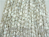 size 6*15mm White pisciform keshi freshwater pearl strand