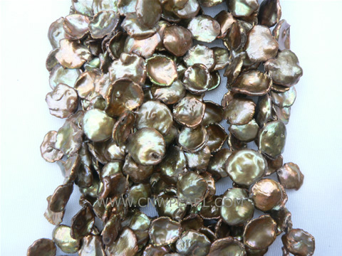 excellent quality of 10-11mm ear shaped keshi pearl strand