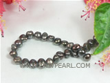 sale 6-7mm brown color nugget pearl strands