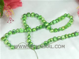 6-7mm dark green color nugget pearl strands on sale