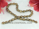 wholesale 7-8mm golden color nugget pearl strands