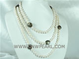7-8mm white potato freshwater pearls with coin pearls necklace