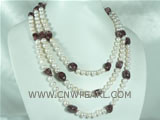 potato pearls together with variable figure crystal necklace