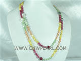 colorful freshwater pearls with multi-color shell pearl necklace