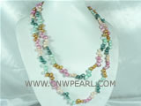 multi-color potato freshwater pearl necklace on wholesale