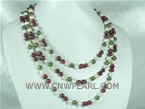 white potato pearl with dry color top drilled pearl necklace
