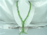green triple strands smooth on both sides pearl necklace