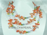 wholesale 8-14mm orange blister freshwater pearl necklace