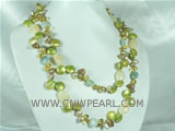 Cute champagne color long necklace with no clasp
