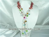 Potato and blister freshwater pearl with crystal necklace