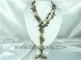 Wholesale blister freshwater pearl with crystal necklace