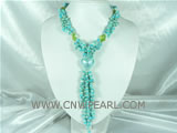 Three strands heart shape glaze braid pearl necklace
