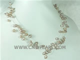 6-7mm purple top drilled potato freshwater pearl necklace
