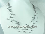 wholesale 5-6mm black nugget freshwater pearl necklace