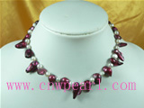 10�13mm blister wine red freshwater pearl necklace