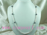 7-8mm white freshwater pearl necklace with shell pearl jewelry
