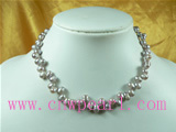 6-7mm lavender potato shaped freshwater pearl necklace