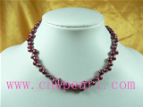 6-7mm potato wine red freshwater pearl necklace jewelry
